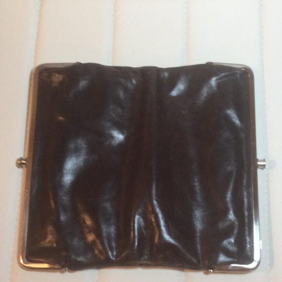 EUC Dark Brown Hobo Lauren Wallet Clutch with Silver Trim - Picture 4 of 16